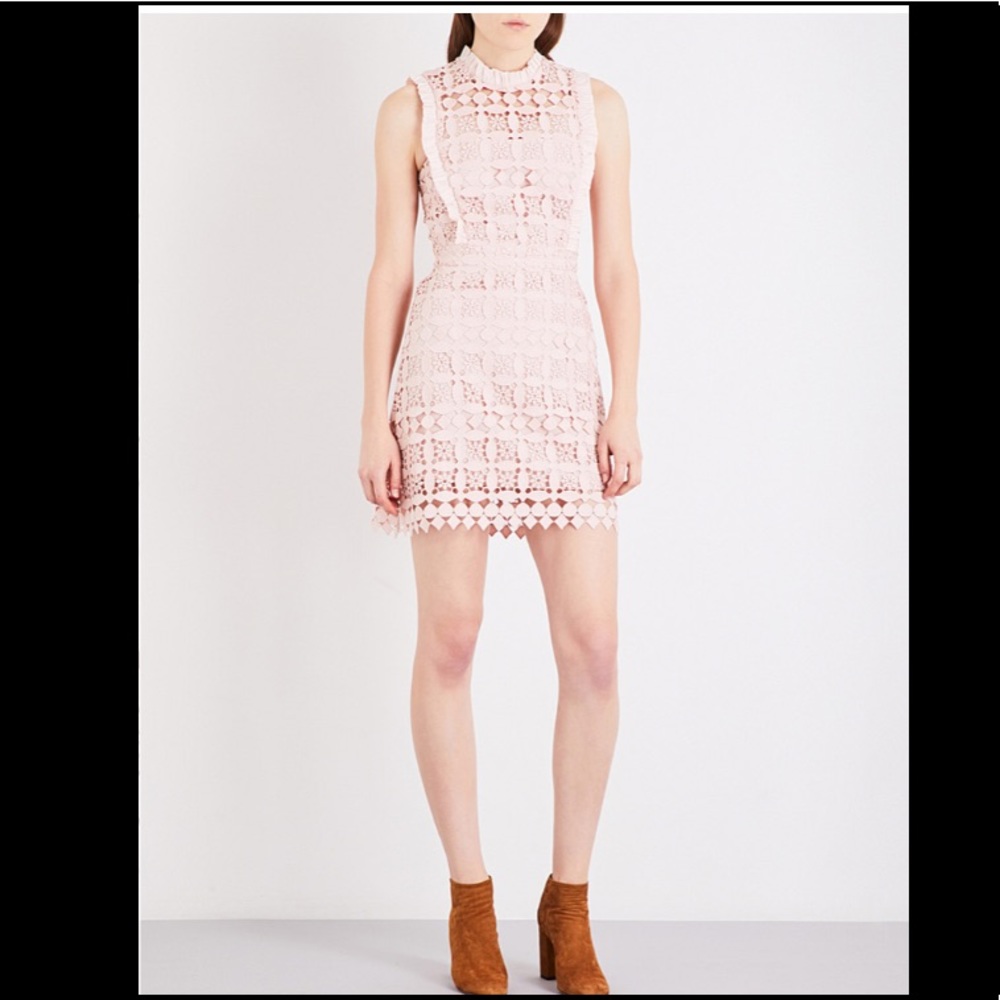 Sandro Floral Guipure-lace Dress Pink Size 3 New